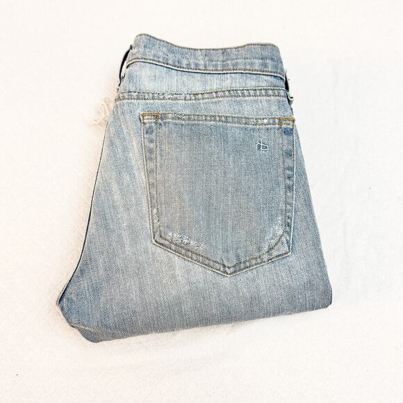 Rag & Bone The Dre Ripped Light Wash Denim Jeans Size 27 - Picture 1 of 8